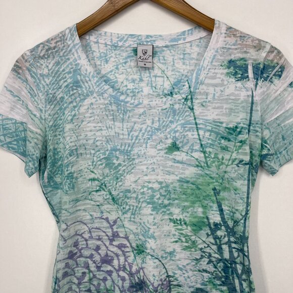 Kuhl T-Shirt Women's M Multicolor Short Sleeve Nature Print Made in USA - Picture 2 of 8